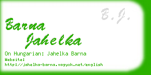 barna jahelka business card